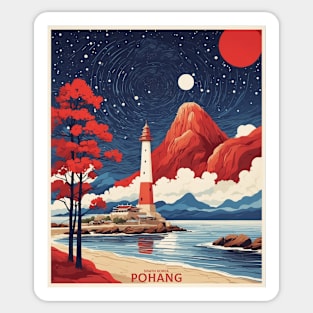 Pohang South Korea Starry Night Travel Tourism Retro Vintage Sticker